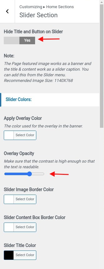 set slider