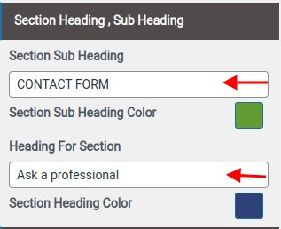 set contact section