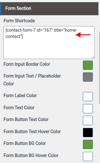 set contact section