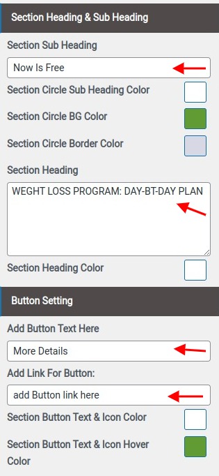 set contact section