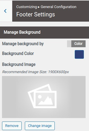 set Footer section