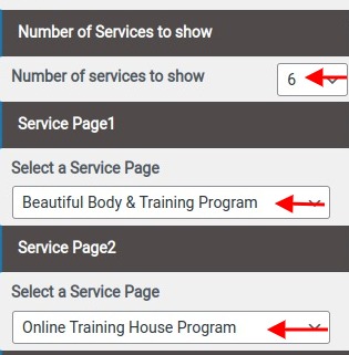 set Featured Page section