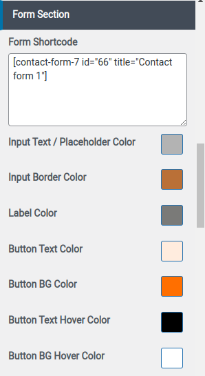 set contact section