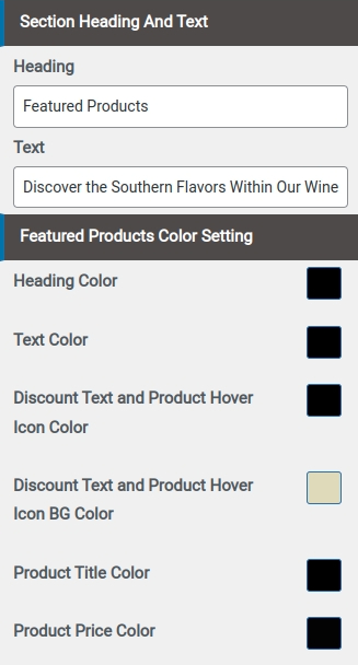 set Featured Page section