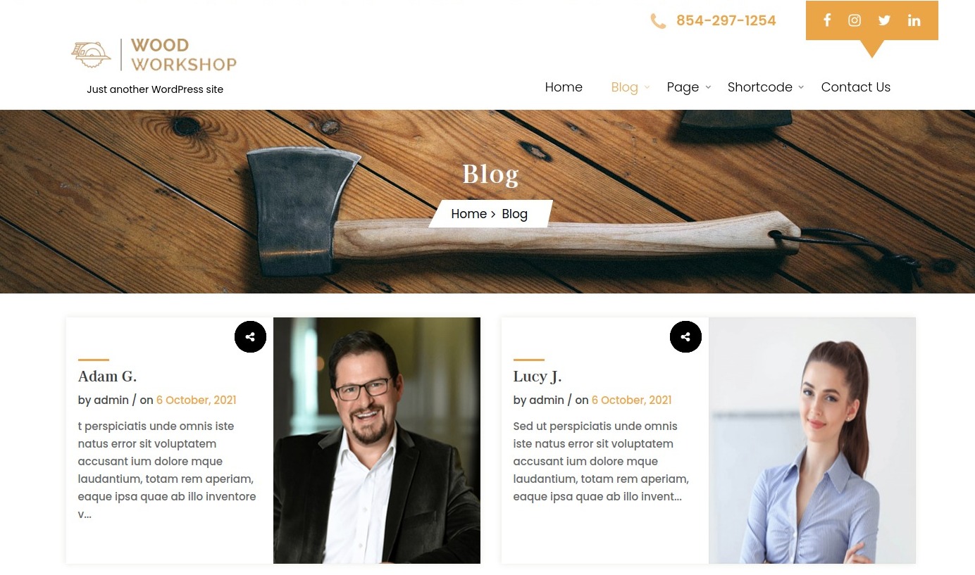 select Blog Full Width template